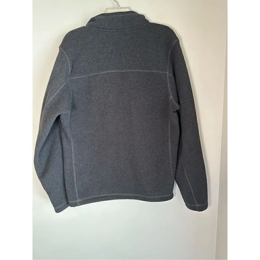 North Face men’s charcoal gray 1/4 zip fleece jacket size medium   #6-0179